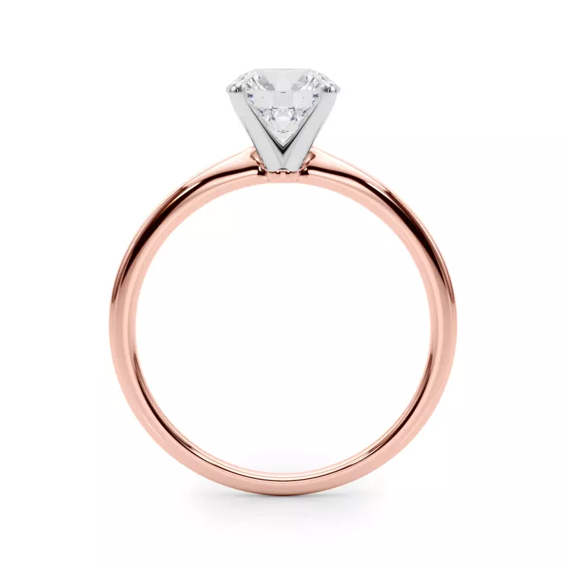 14K Rose Gold Aurora Classic 4 Prong Solitaire Engagement Ring