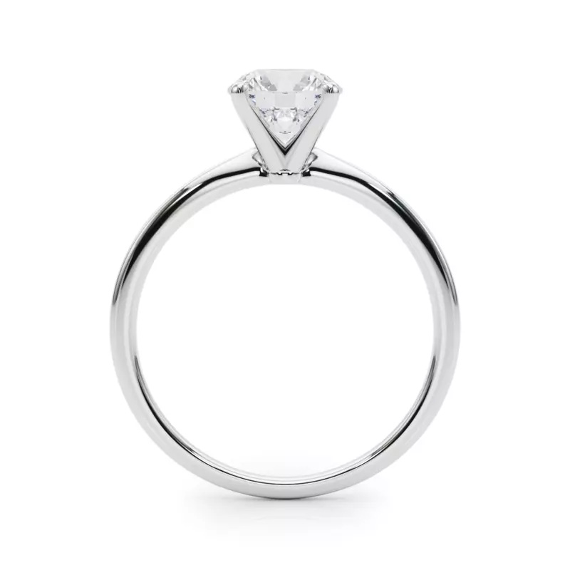 18K White Gold Aurora Classic 4 Prong Solitaire Engagement Ring