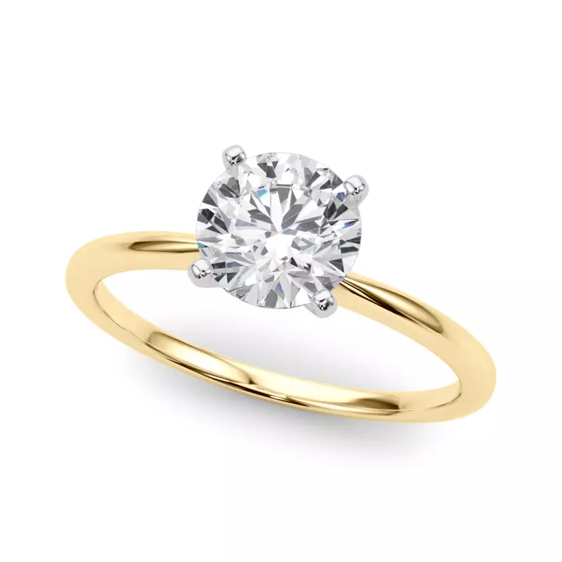 18K Yellow Gold Aurora Classic 4 Prong Solitaire Engagement Ring