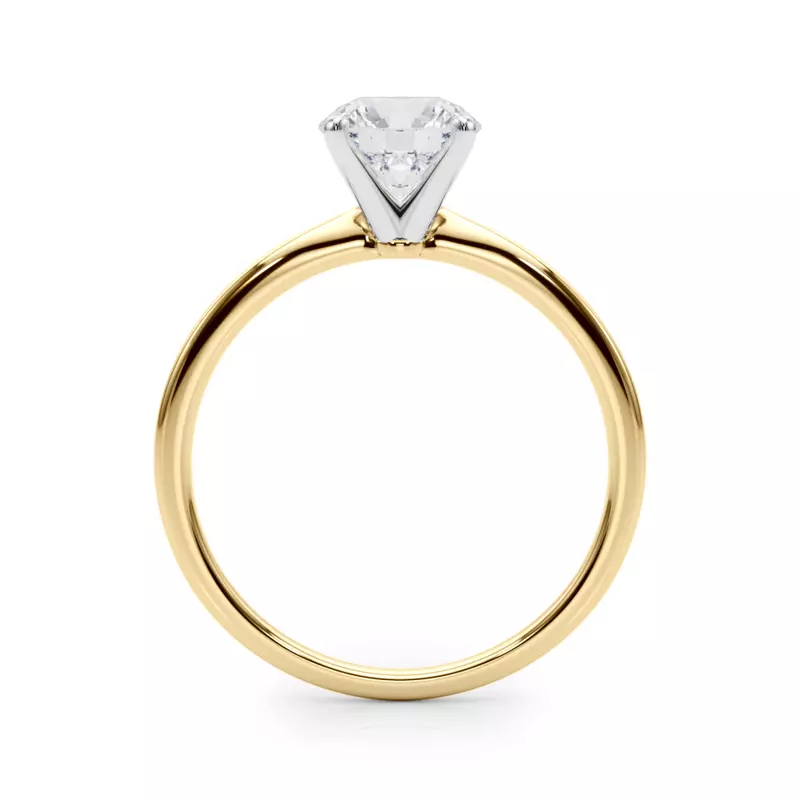 18K Yellow Gold Aurora Classic 4 Prong Solitaire Engagement Ring