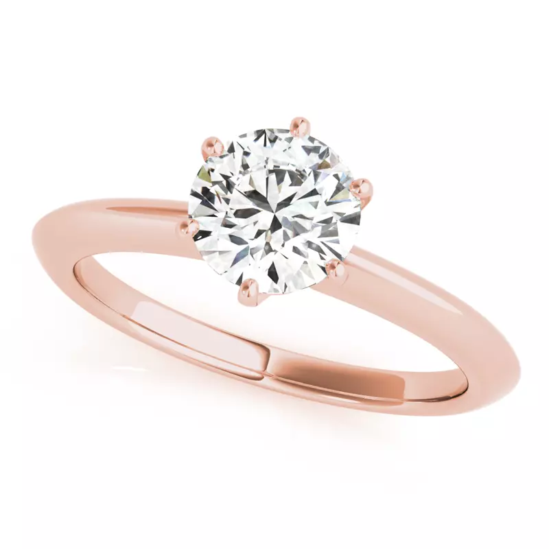 14K Rose Gold Audrey Classic 6 Prong Solitaire Engagement Ring