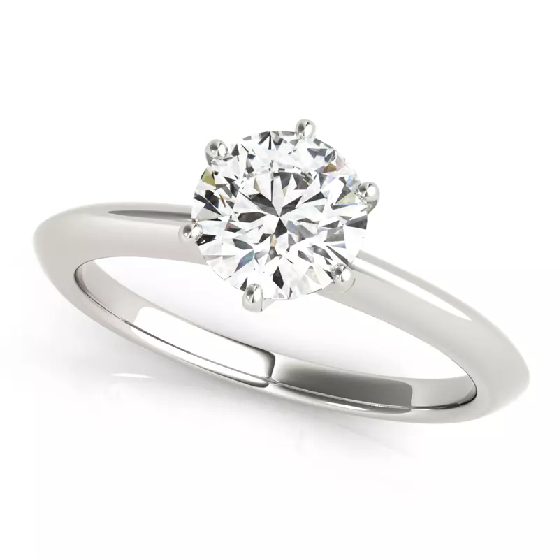 18K White Gold Audrey Classic 6 Prong Solitaire Engagement Ring