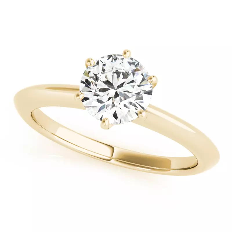 18K Yellow Gold Audrey Classic 6 Prong Solitaire Engagement Ring