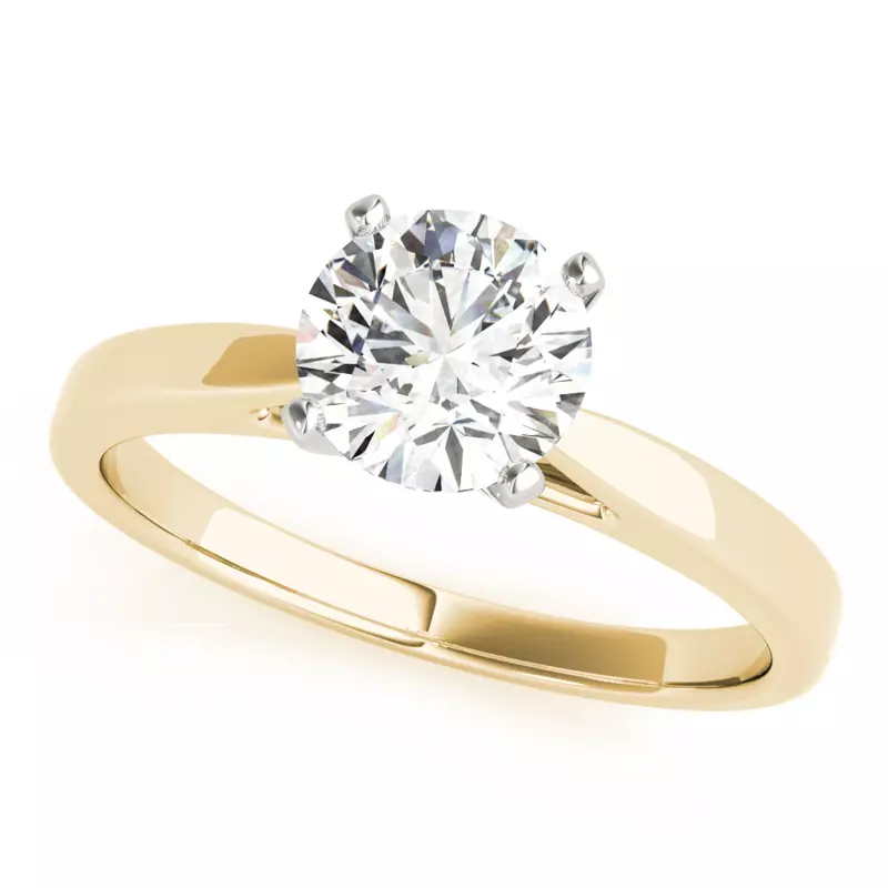 14K Yellow Gold Abaline Solitaire Engagement Ring