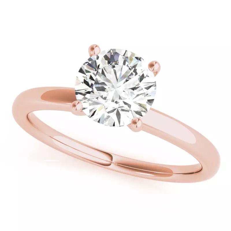 14K Rose Gold Violet 4 Prong Hidden Halo Engagement Ring