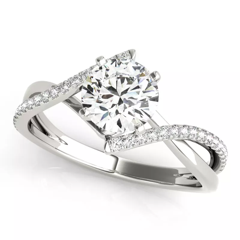 Platinum Bristol Contemporary Pavé Diamond Engagement Ring