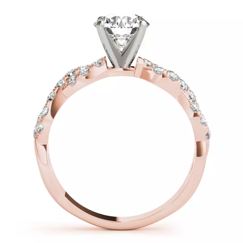 14K Rose Gold Albany Pavé Twist Engagement Ring