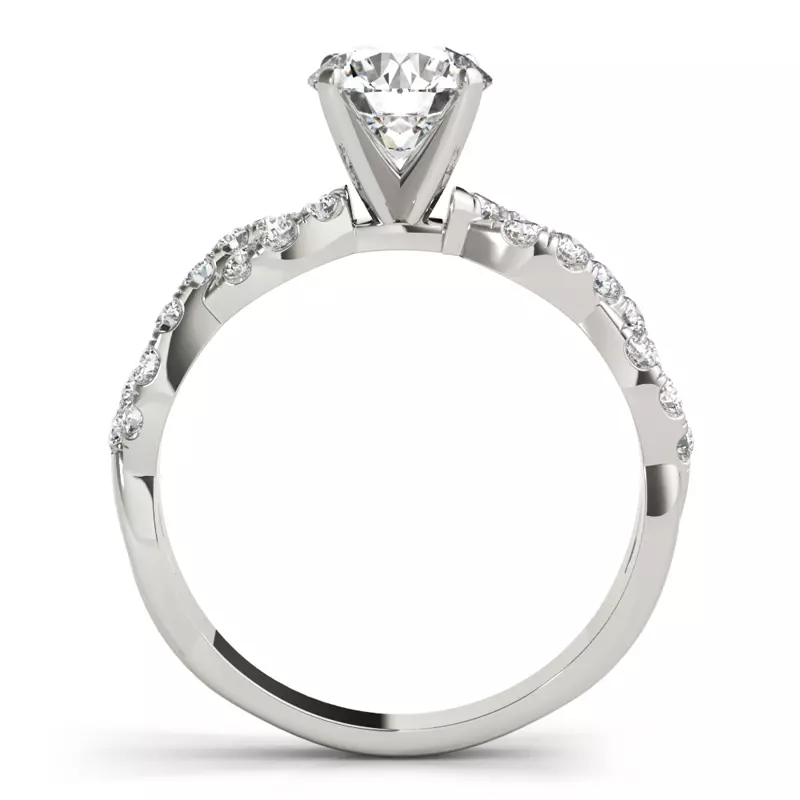 14K White Gold Albany Pavé Twist Engagement Ring