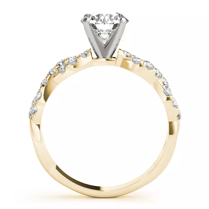 18K Yellow Gold Albany Pavé Twist Engagement Ring