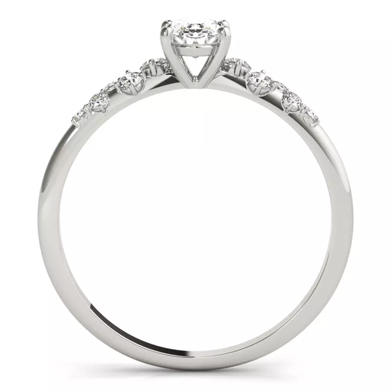 18K White Gold Olivia Scattered Diamond Engagement Ring