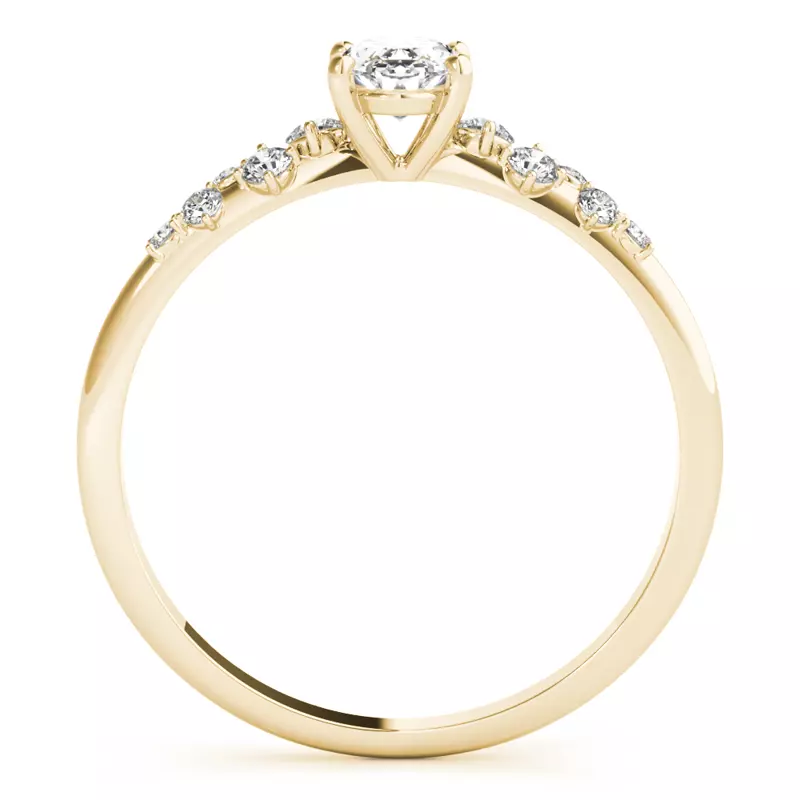 18K Yellow Gold Olivia Scattered Diamond Engagement Ring