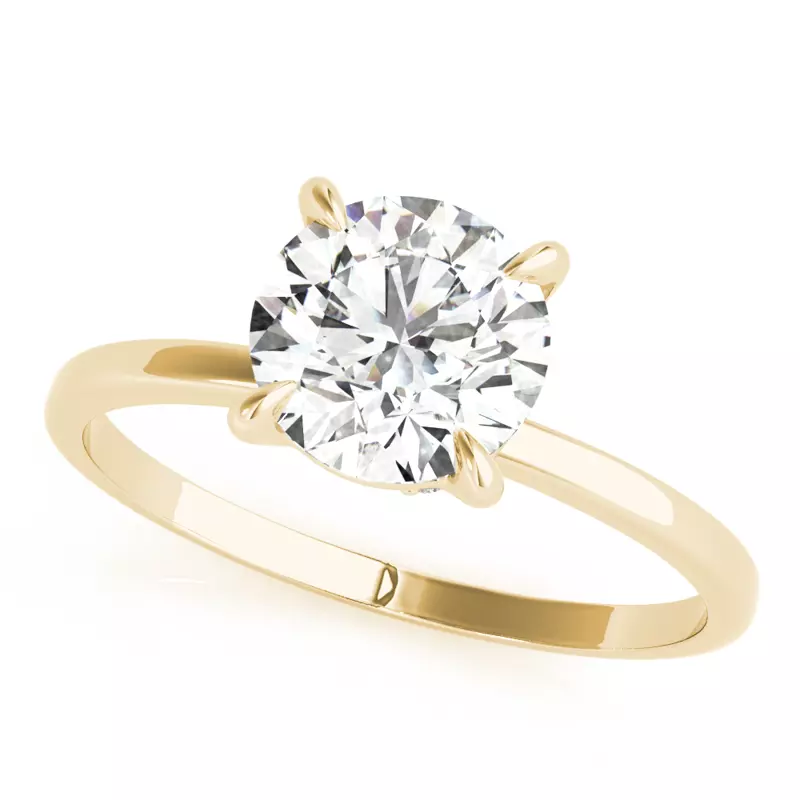 14K Yellow Gold Flora Hidden Halo Engagement Ring