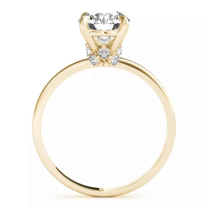 14K Yellow Gold Flora Hidden Halo Engagement Ring