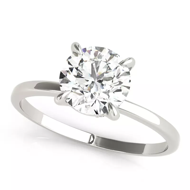 Platinum Flora Hidden Halo Engagement Ring