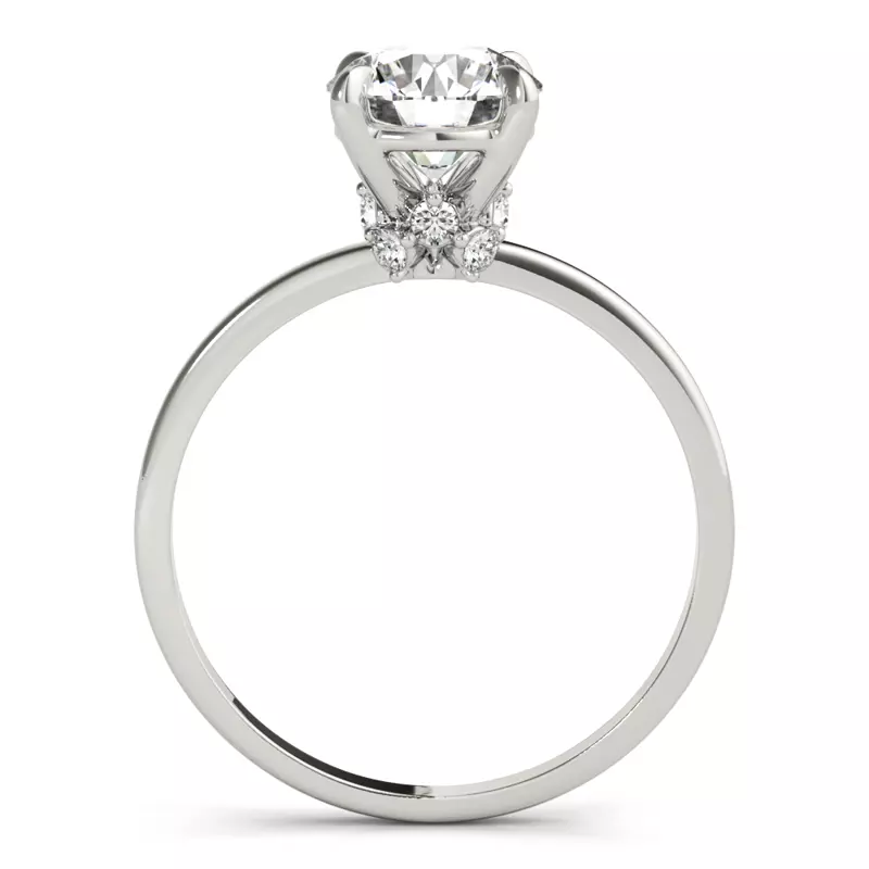 Platinum Flora Hidden Halo Engagement Ring