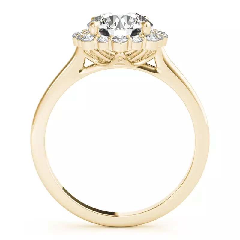 18K Yellow Gold Lydia Halo Engagement Ring