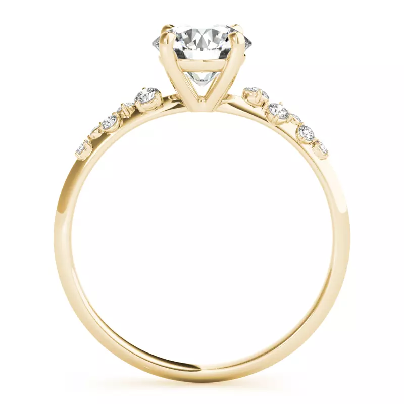 14K Yellow Gold Elsie Scattered Diamond Engagement Ring