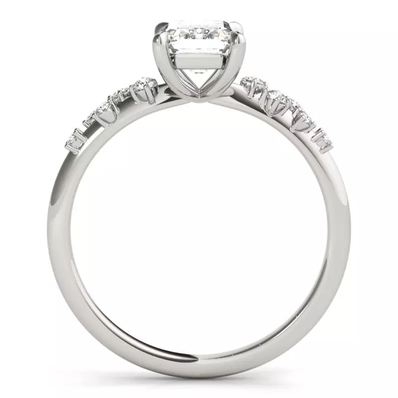 14K White Gold Margo Scattered Diamond Engagement Ring