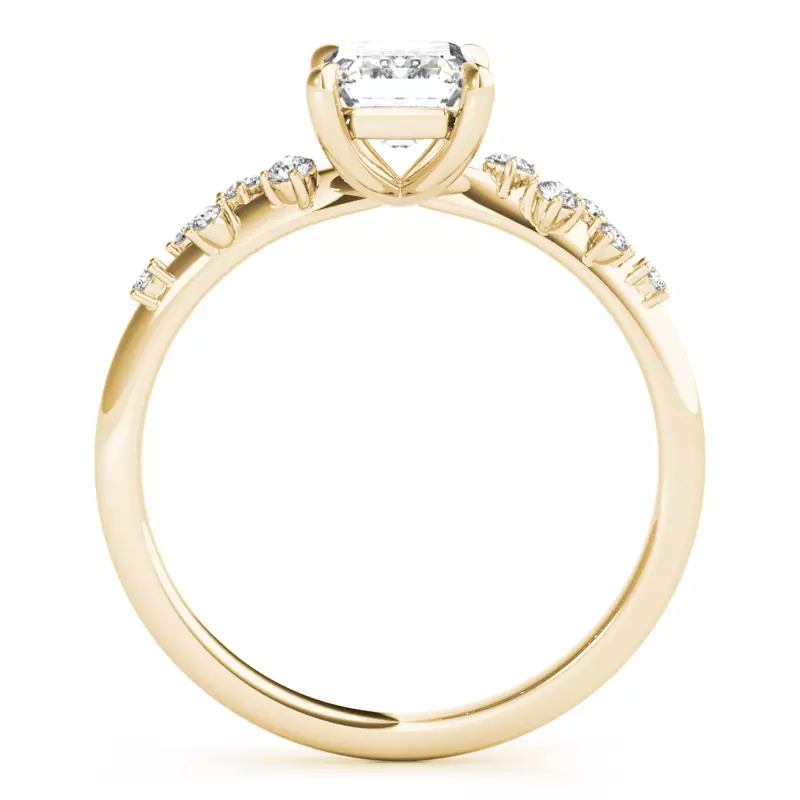 14K Yellow Gold Margo Scattered Diamond Engagement Ring