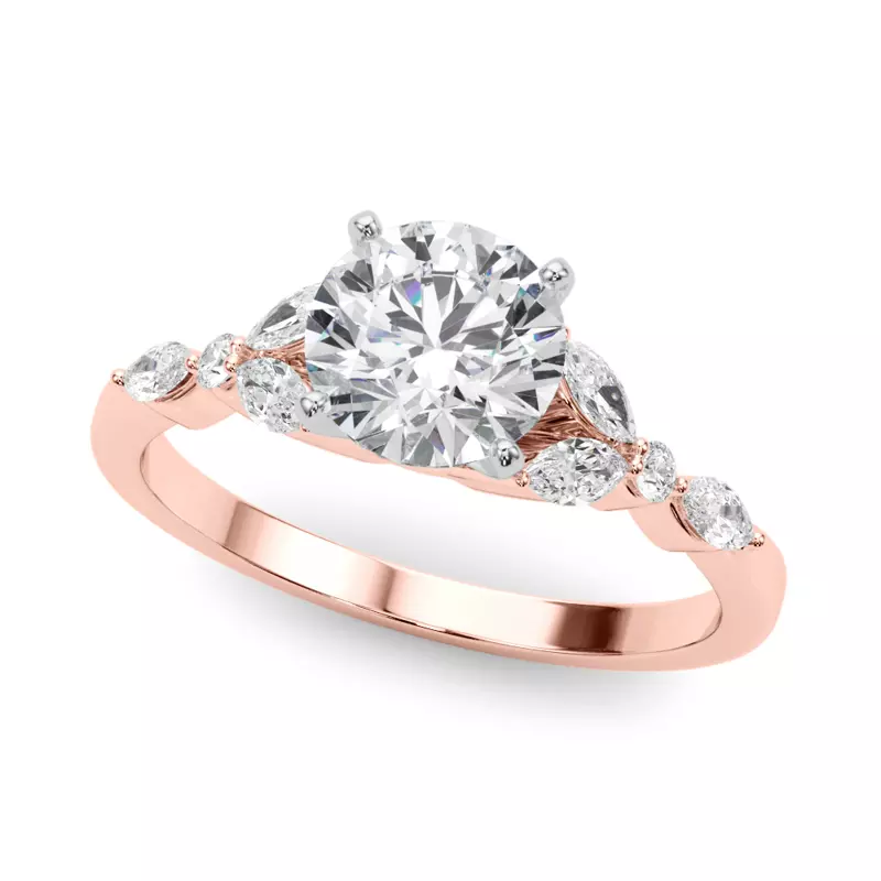 Willa Marquise And Round Diamond Engagement Ring
