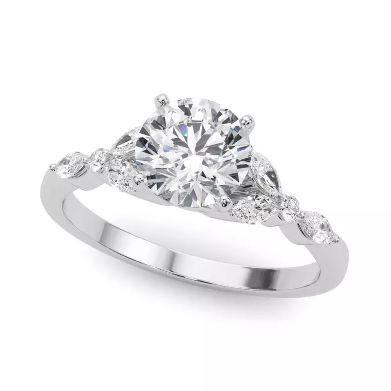 Platinum Willa Marquise And Round Diamond Engagement Ring
