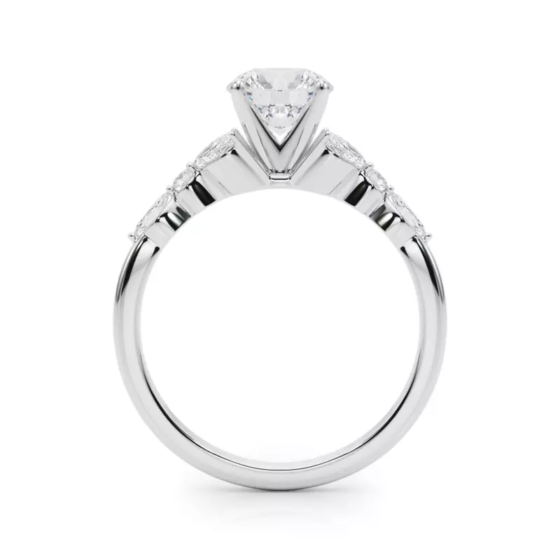 Platinum Willa Marquise And Round Diamond Engagement Ring