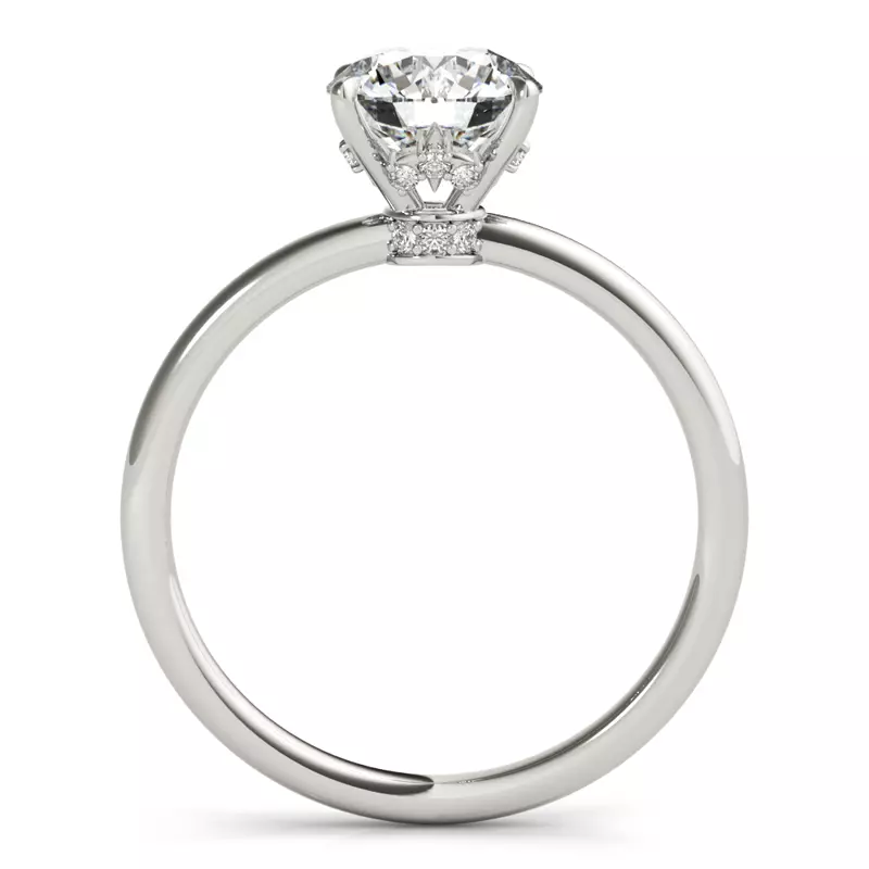 14K White Gold Gigi Hidden Halo Engagement Ring