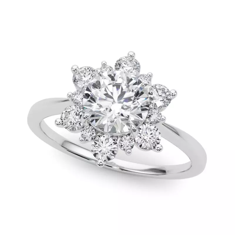 Platinum Jade Halo Engagement Ring