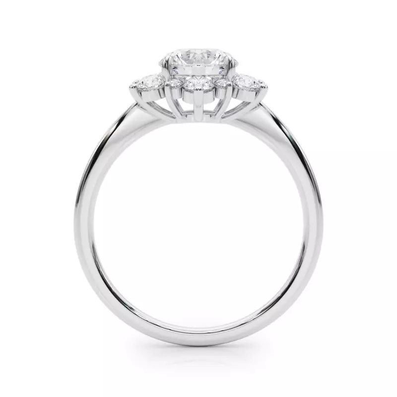Platinum Jade Halo Engagement Ring