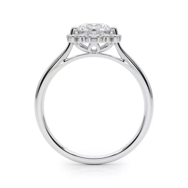 14K White Gold Ruby Halo Engagement Ring
