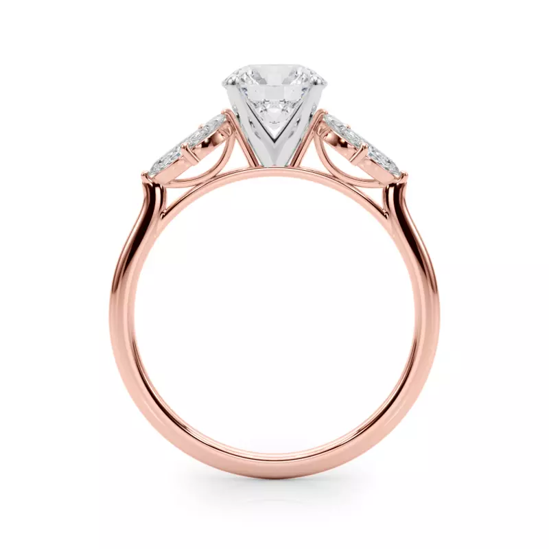 14K Rose Gold Ada Marquise Diamond Cluster Engagement Ring