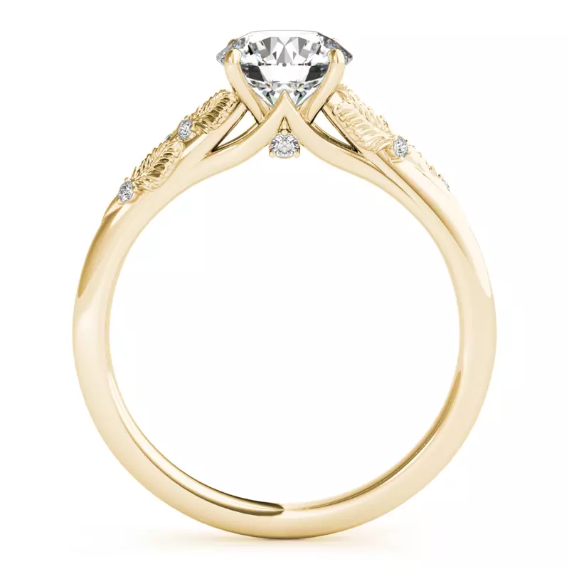 14K Yellow Gold Lalana Nature Inspired Diamond Engagement Ring