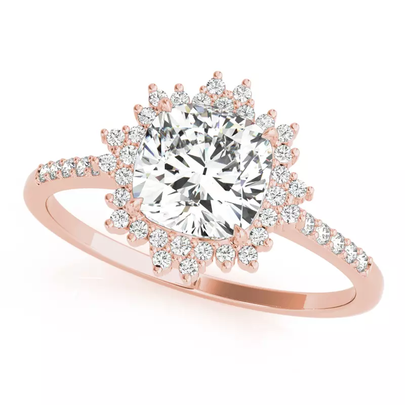 14K Rose Gold Connie Halo Engagement Ring