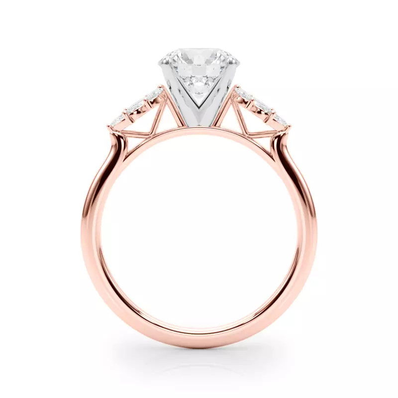 14K Rose Gold Clara Marquise Diamond Cluster Engagement Ring