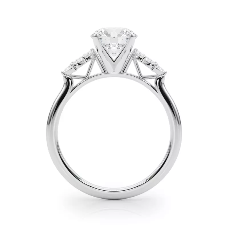 14K White Gold Clara Marquise Diamond Cluster Engagement Ring