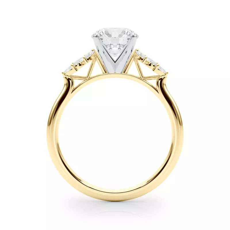 14K Yellow Gold Clara Marquise Diamond Cluster Engagement Ring