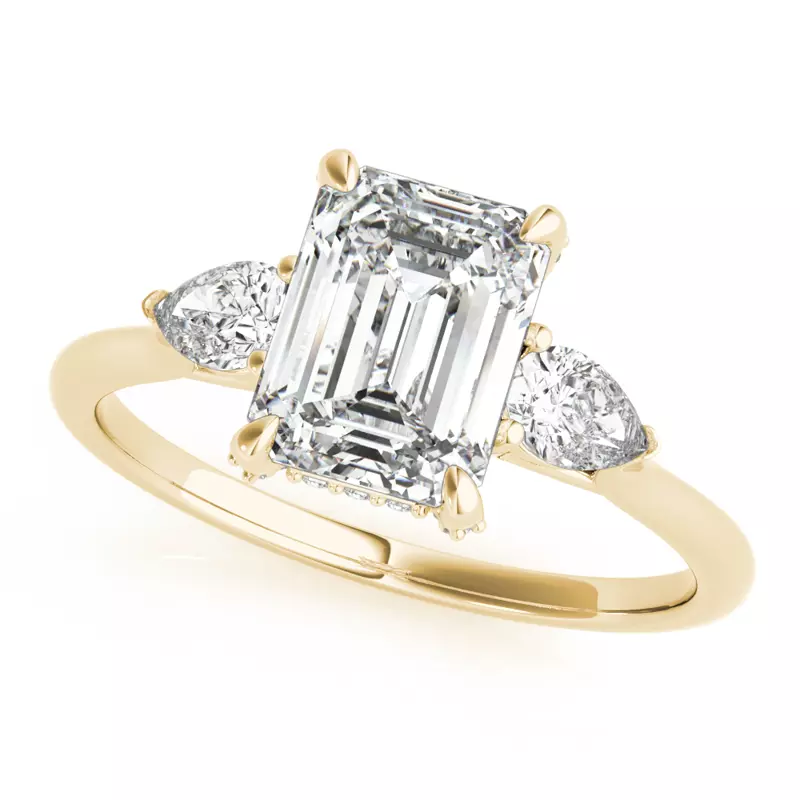 Lilith Three Stone Diamond Engagement Ring
