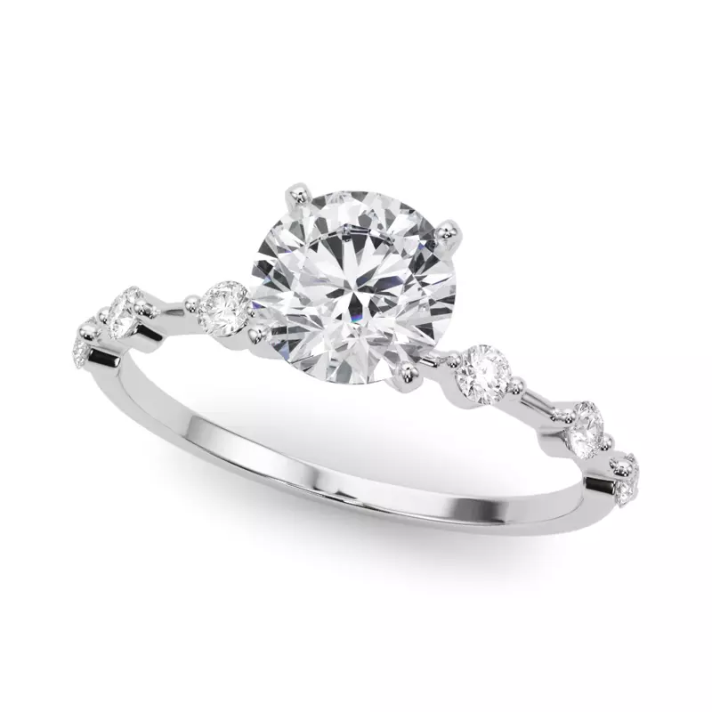 Platinum Happi Single Shared Prong Engagement Ring