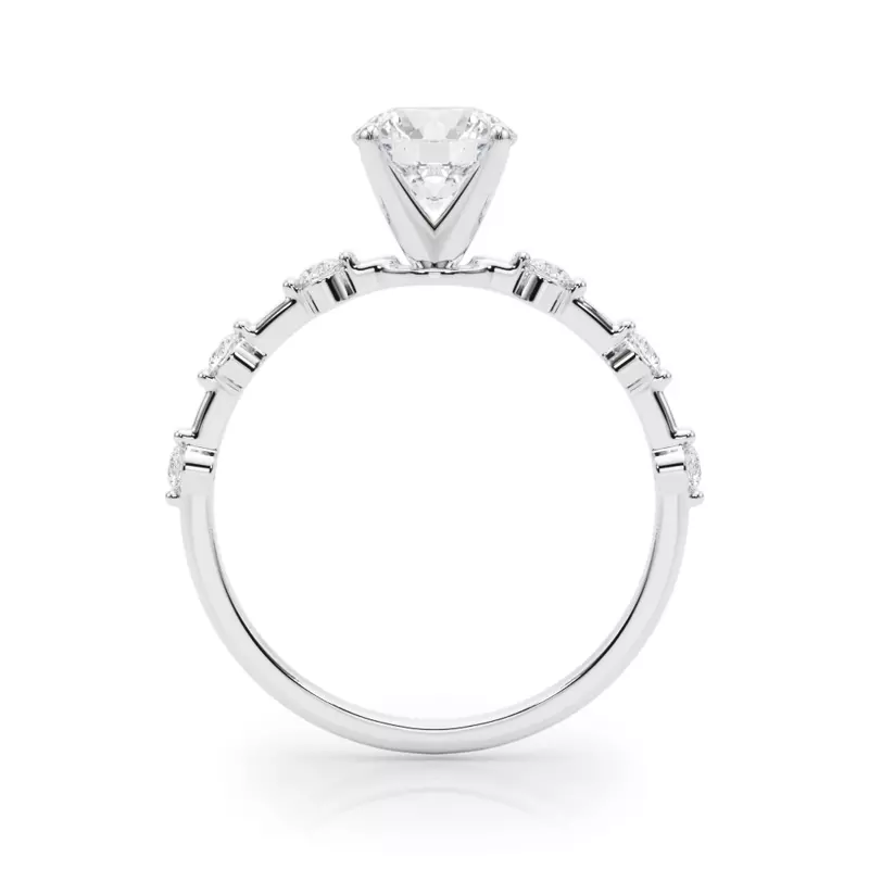 Platinum Happi Single Shared Prong Engagement Ring