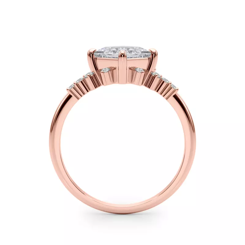 14K Rose Gold Juniper Scattered Diamond Engagement Ring