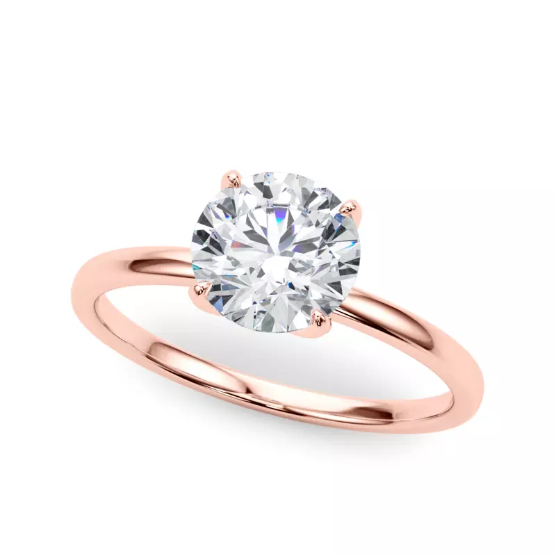 14K Rose Gold Ivy 4 Prong Solitaire Engagement Ring