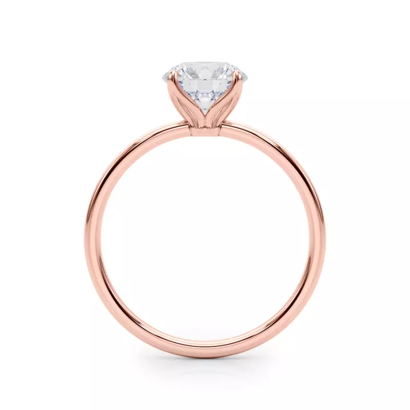 14K Rose Gold Ivy 4 Prong Solitaire Engagement Ring