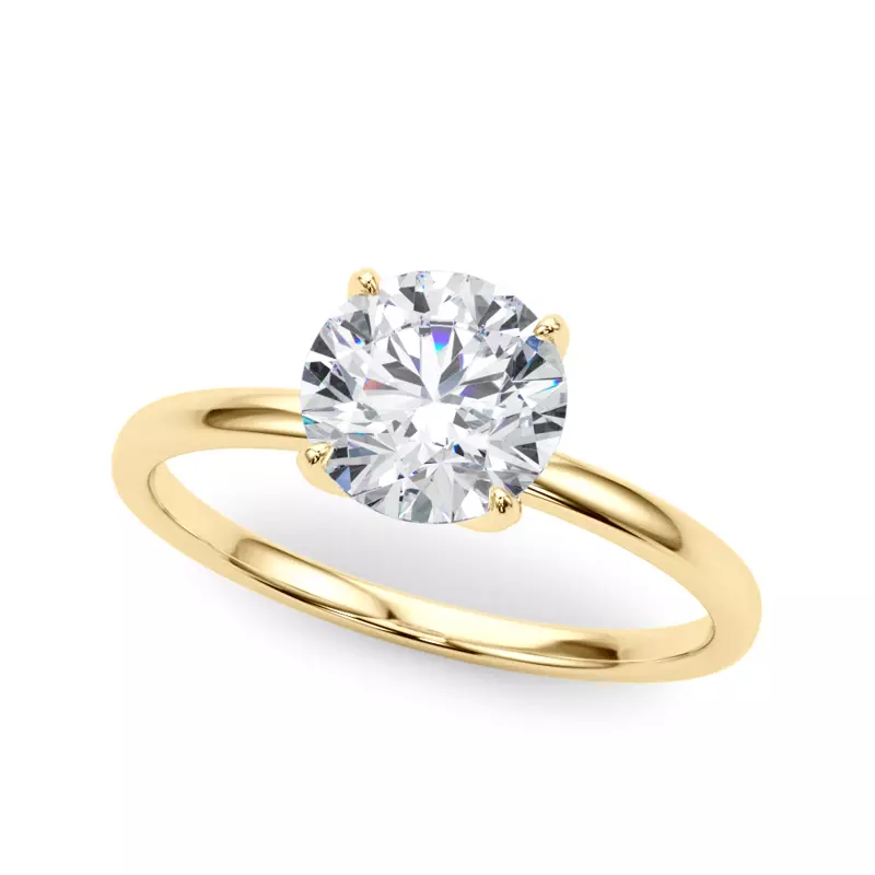 18K Yellow Gold Ivy 4 Prong Solitaire Engagement Ring