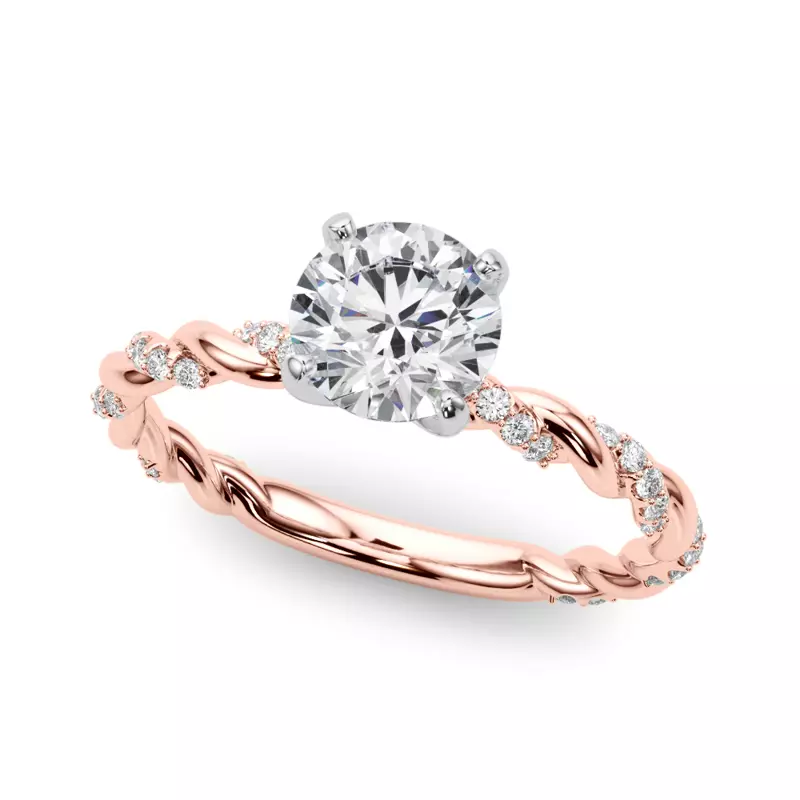 14K Rose Gold Freya Diamond Twist Engagement Ring