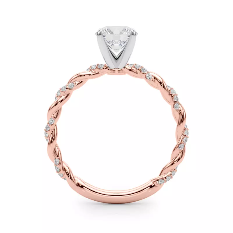 14K Rose Gold Freya Diamond Twist Engagement Ring