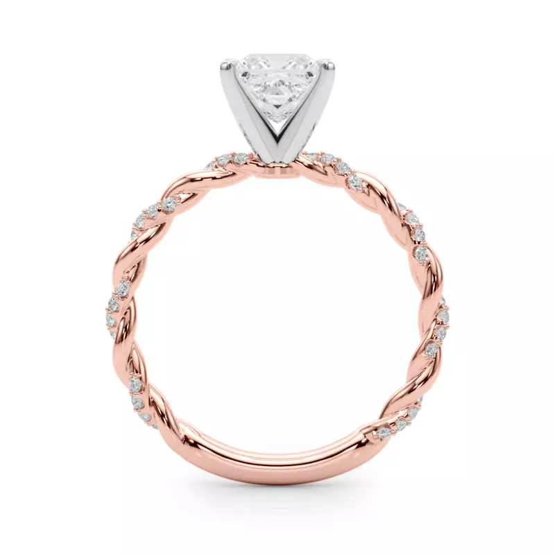 14K Rose Gold Freya Diamond Twist Engagement Ring