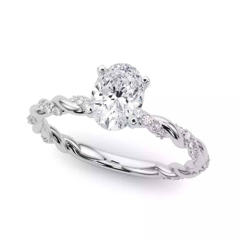 14K White Gold Freya Diamond Twist Engagement Ring