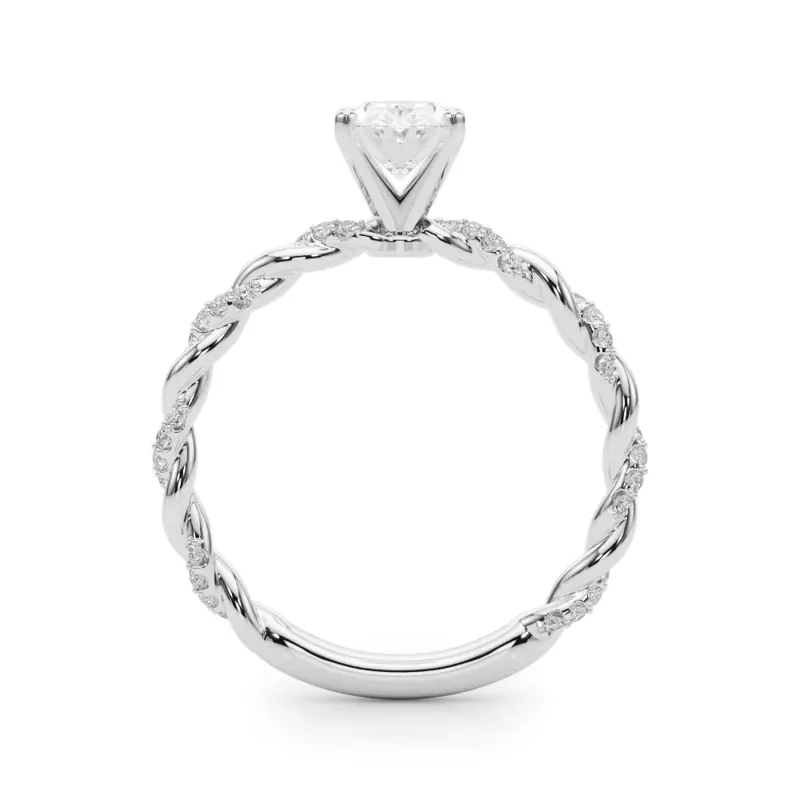 14K White Gold Freya Diamond Twist Engagement Ring
