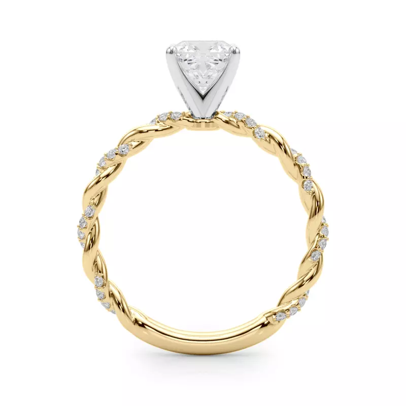 14K Yellow Gold Freya Diamond Twist Engagement Ring