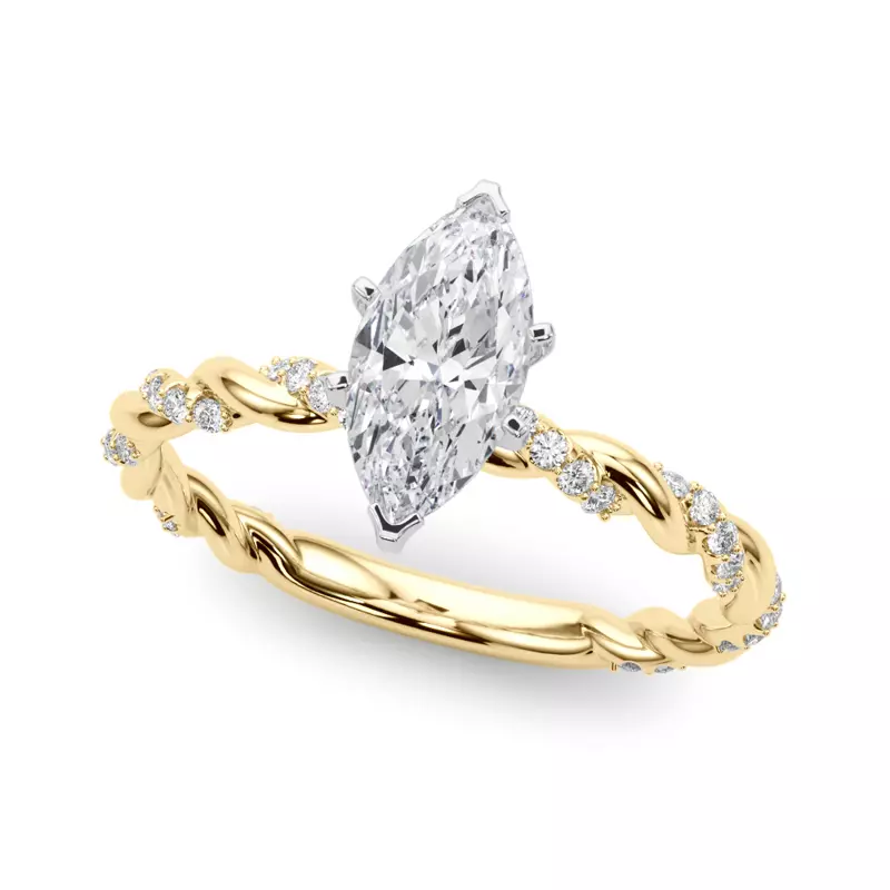 14K Yellow Gold Freya Diamond Twist Engagement Ring
